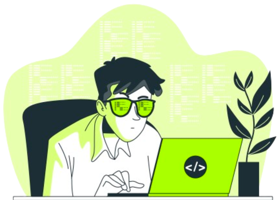 Desenvolvedor criando sistemas